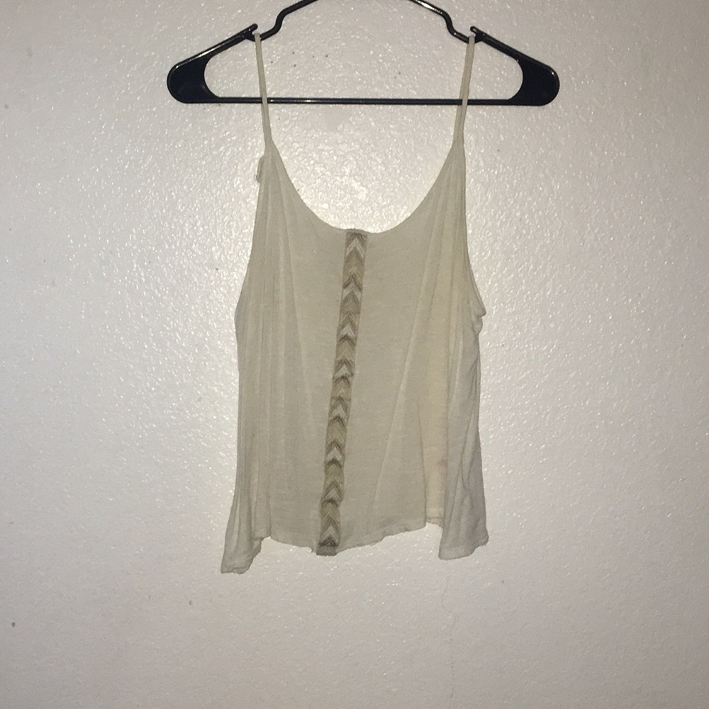 •Cream Cropped Tank Top•